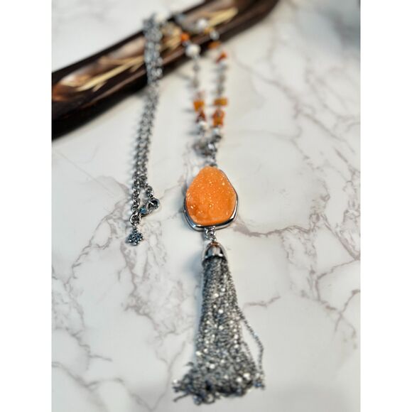 Vera Wang Druzy Tassel Necklace - Picture 4 of 8